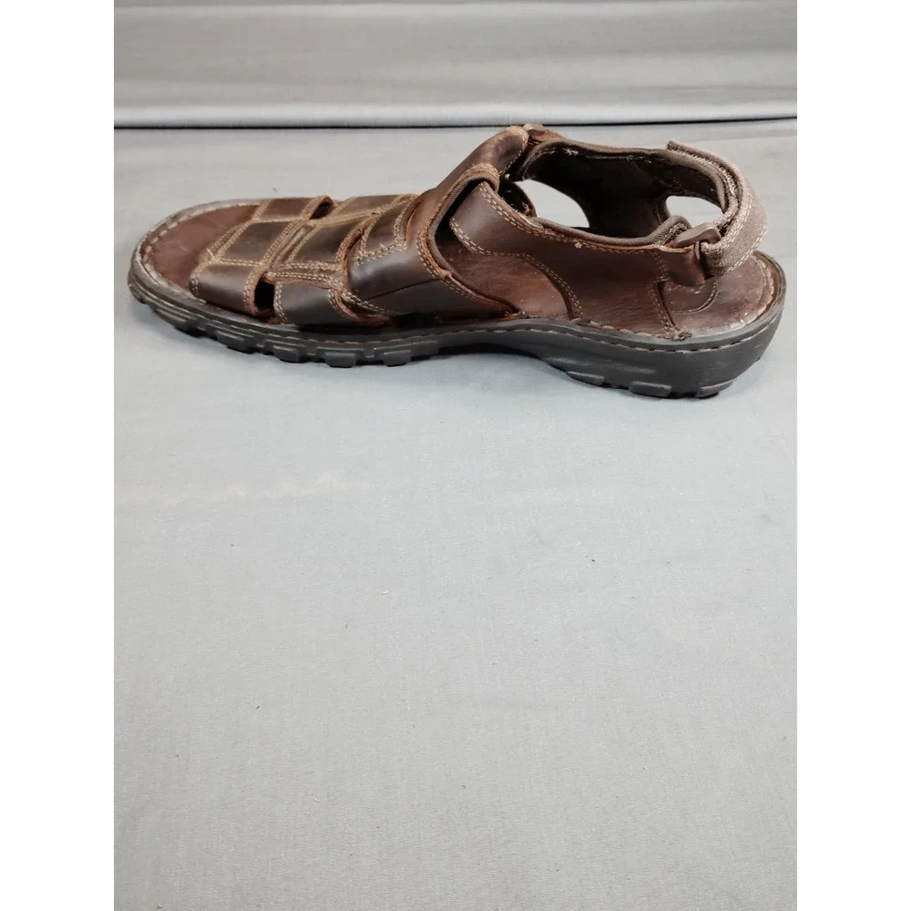 Skechers Men 12 Fisherman Sandals Brown Leather Old Money Open Toe #60847 2010